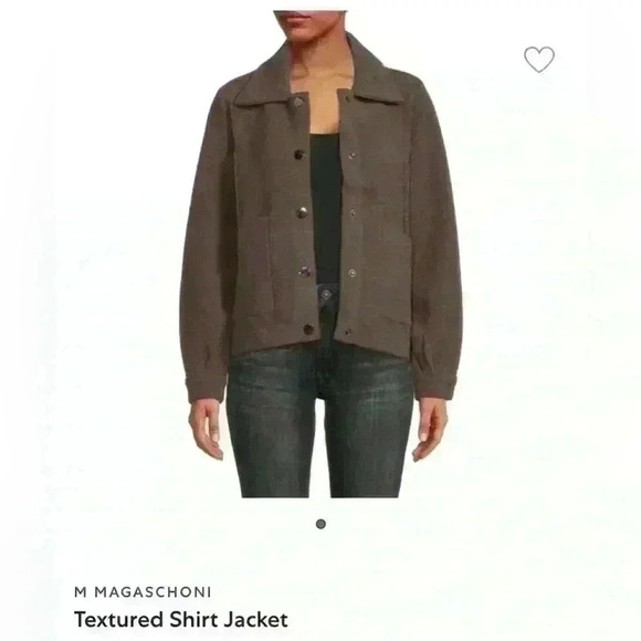 NWT | Women’s Magaschoni Textured Shirt Jacket | Size M Truffle - Picture 1 of 10